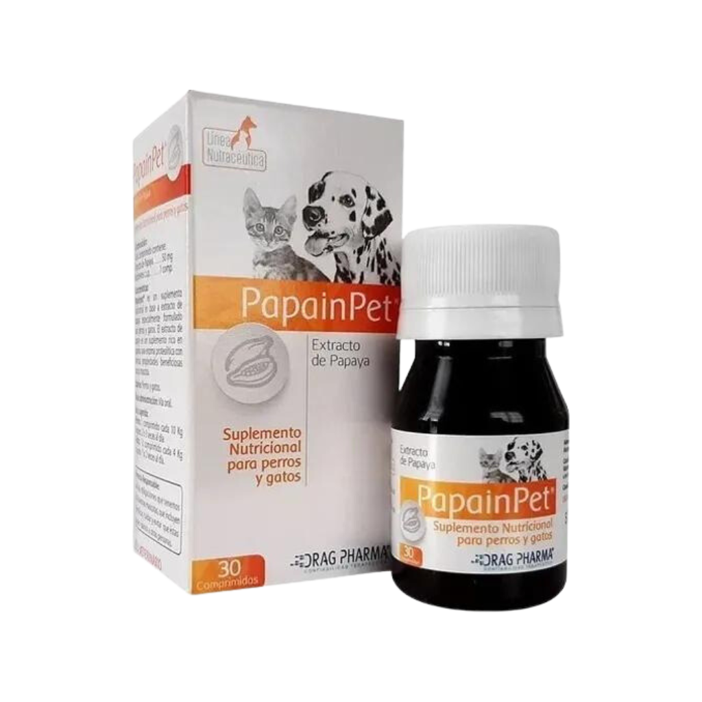 Medicamento Para Perros y Gatos Papainpet 30 Comprimidos