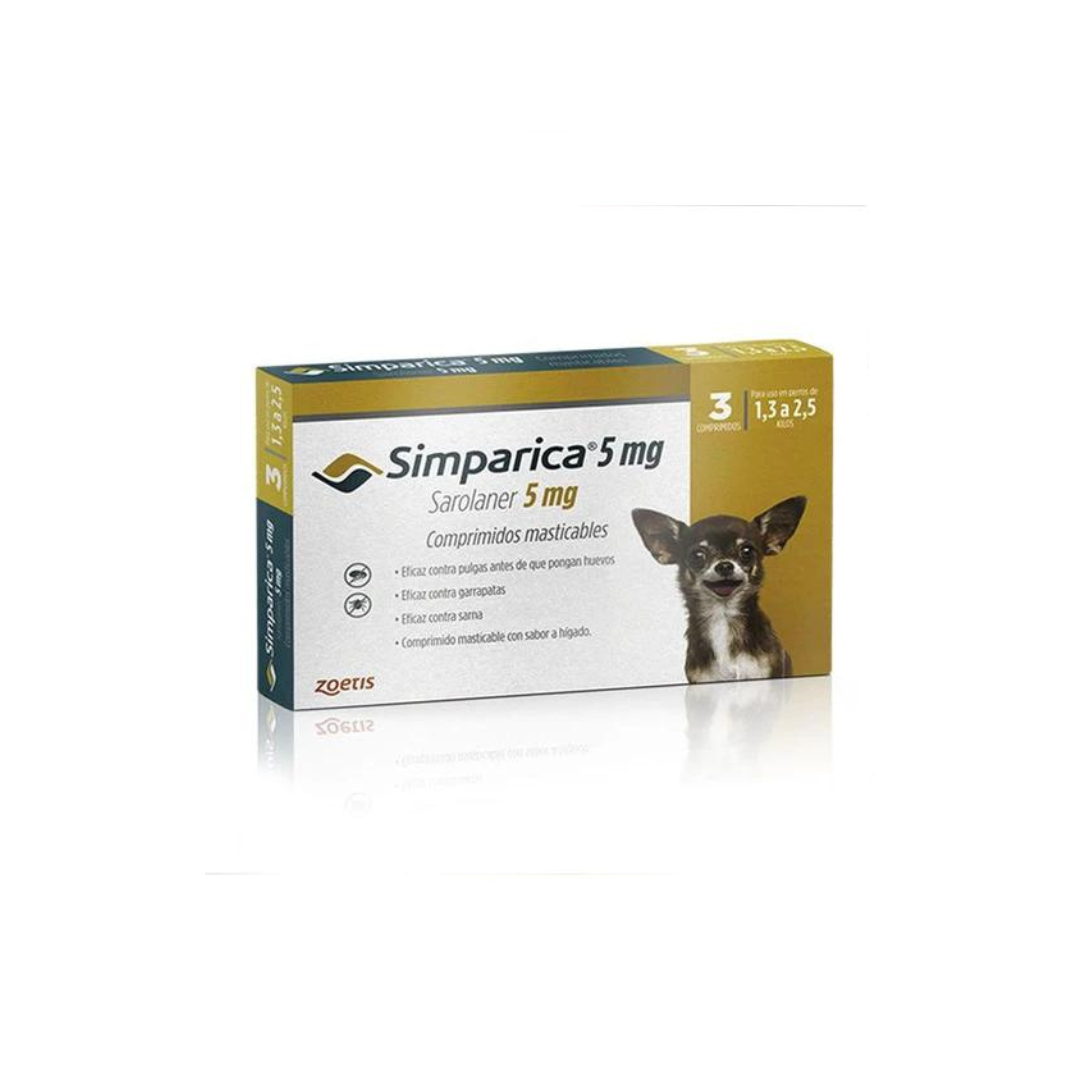 Simparica Antiparasitario externo 1,3 A 2,5 Kg 3 Comprimidos