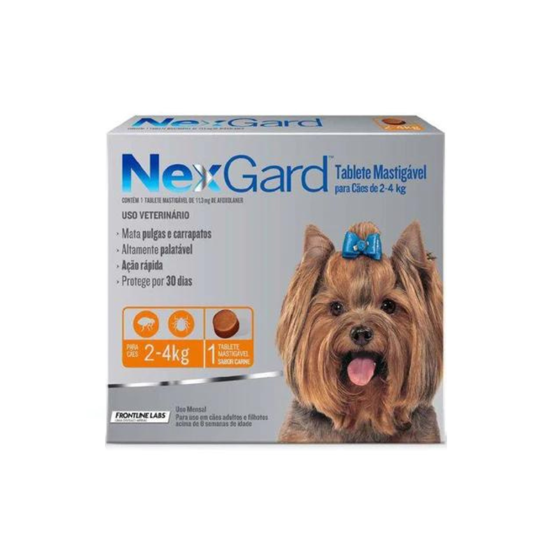 Nexgard Antiparasitario Perros de 2 kg hasta 4 kg 3 comprimidos.