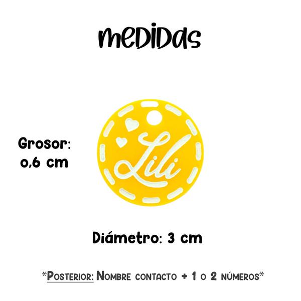 Placa de Perro - Acrilico redonda