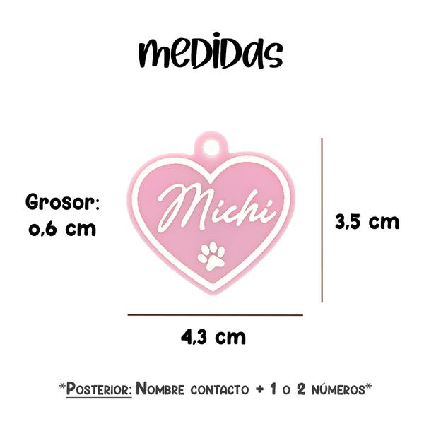 Placa de Perro - Acrilico Corazón