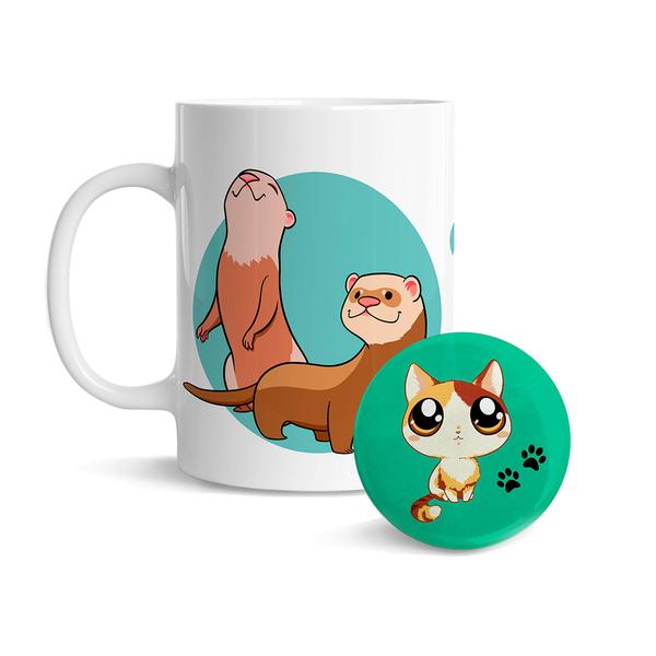 Pack de Taza + Chapita o Espejo