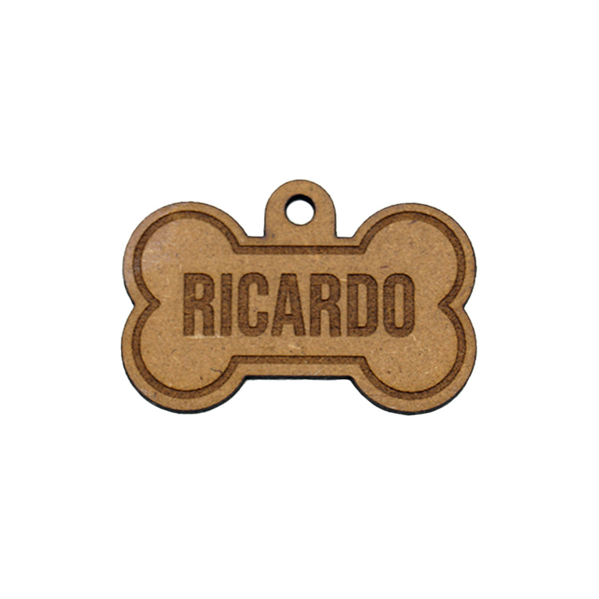 Placa Perro - Hueso Madera