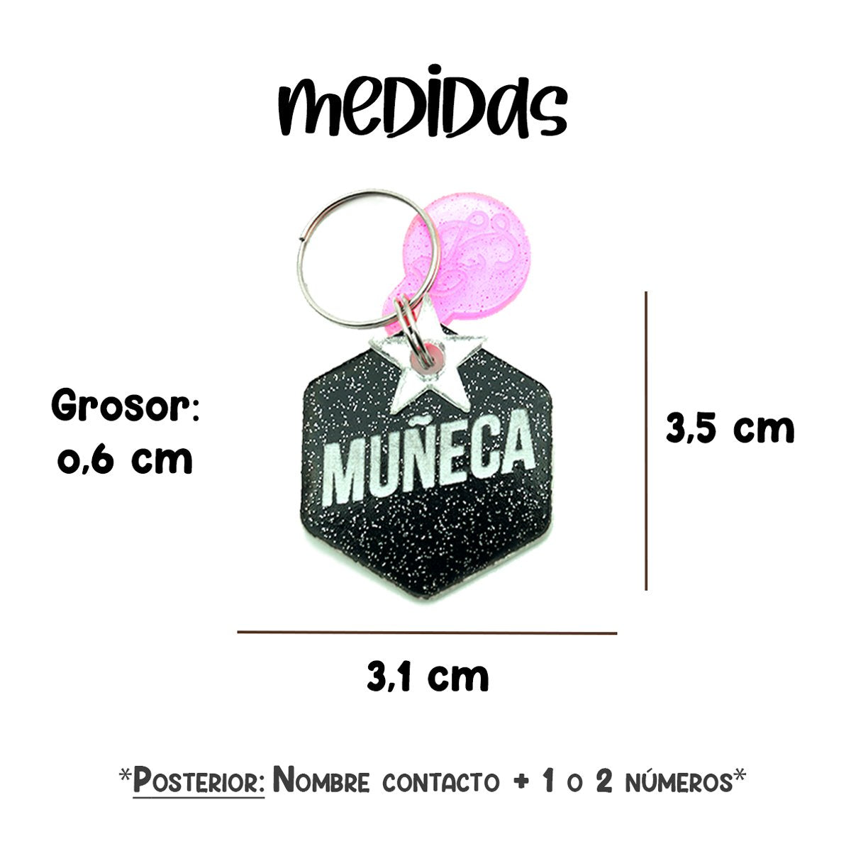 Placa Perro - Glitter