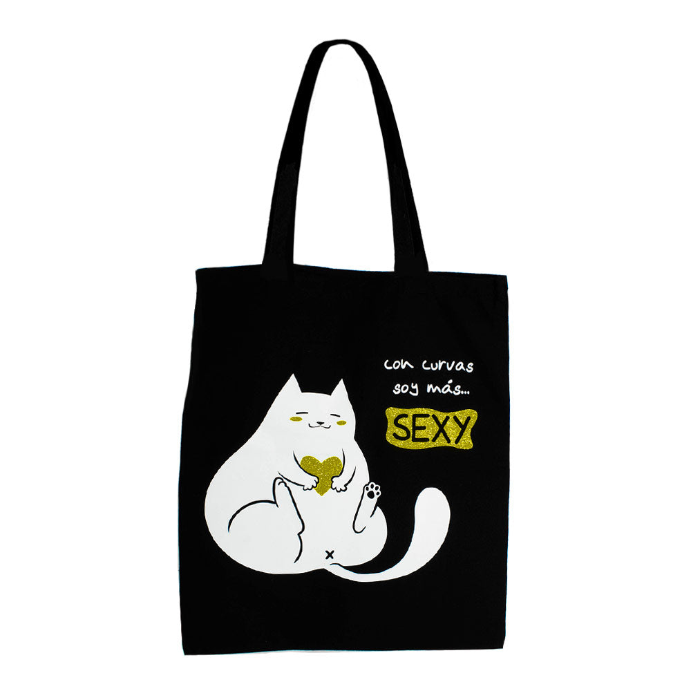 Bolso de Gato - Negro con Curvas