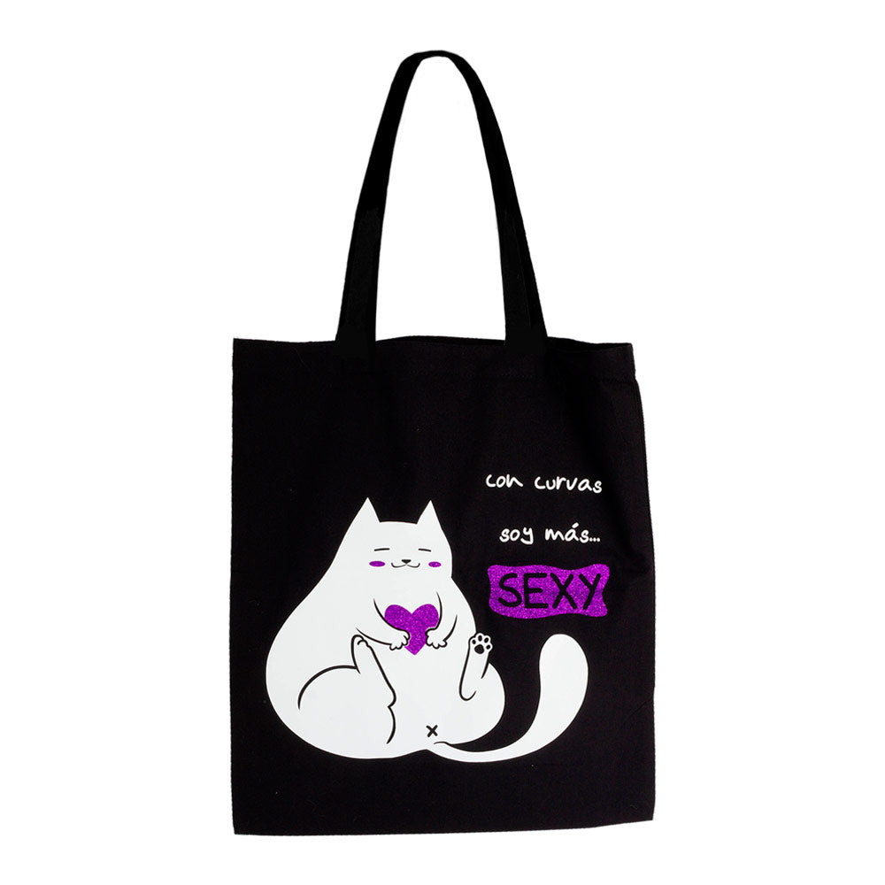 Bolso de Gato - Negro con Curvas