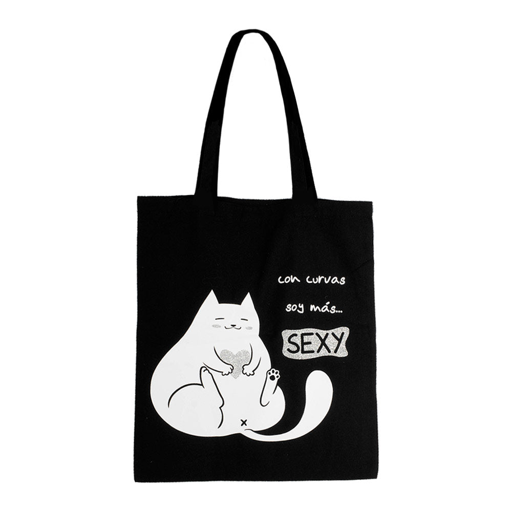 Bolso de Gato - Negro con Curvas