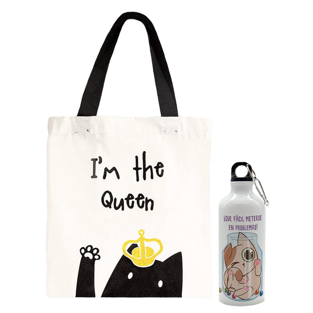 Pack Bolso + Botella de Gato