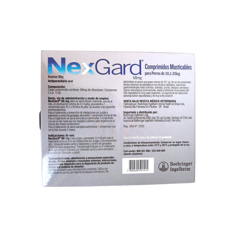 Nexgard Antiparasitario Perros de 10 kg hasta 25 kg